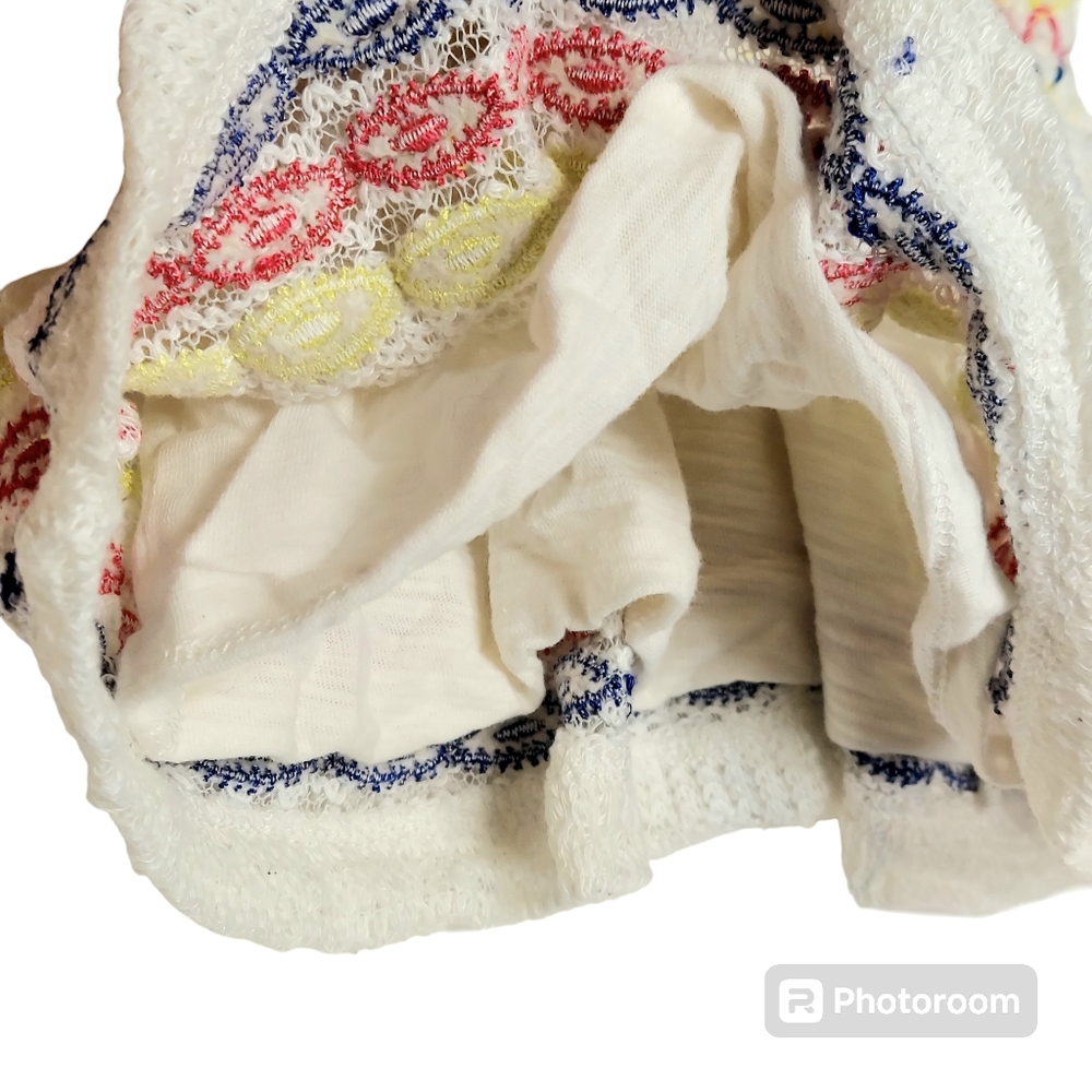 White with Colored Stitched Design Roxy Sundress - Picture 4 of 5